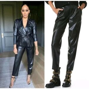 alice + olivia esta pleated leather pants Size 2